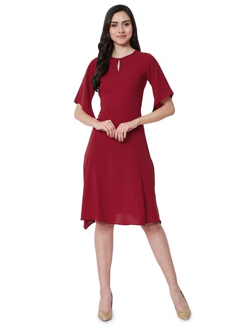 keyhole neck a-line dress - 16990179 - Very Small Image - 1