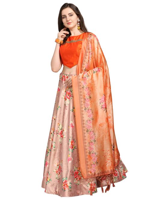 floral print flared lehenga - 16990396 - Very Small Image - 1