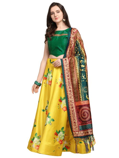 floral print flared lehenga - 16990397 - Very Small Image - 1
