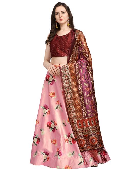 floral print flared lehenga - 16990398 - Very Small Image - 1