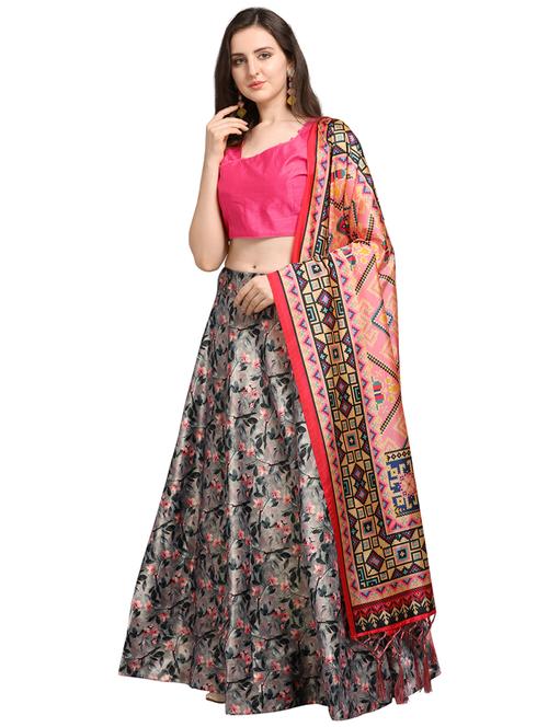 floral print flared lehenga - 16990403 - Very Small Image - 1