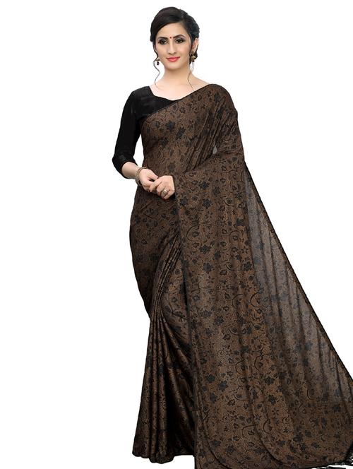 foil printed saree with blouse - 16990422 - Very Small Image - 1