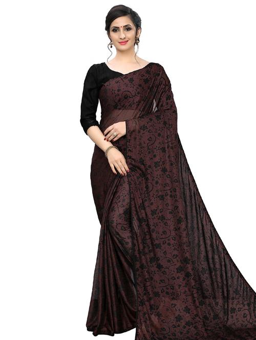 foil printed saree with blouse - 16990425 - Very Small Image - 1