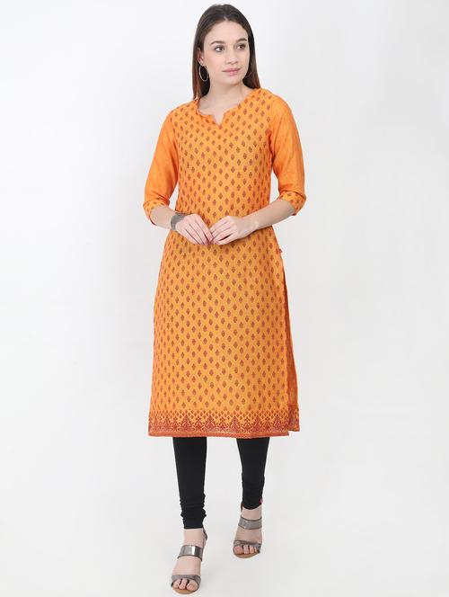 ethnic motifs straight kurta - 16990445 - Very Small Image - 1