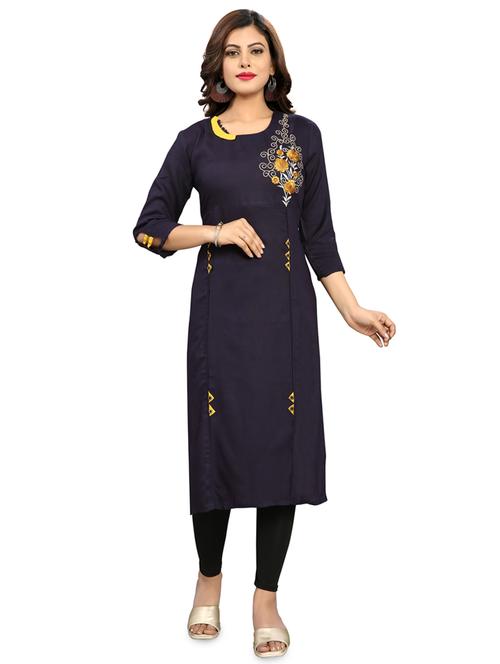 embroidered straight kurta - 16990776 - Very Small Image - 1