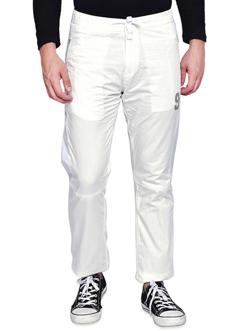 white solid full length track pant - 16990893 - Very Small Image - 1