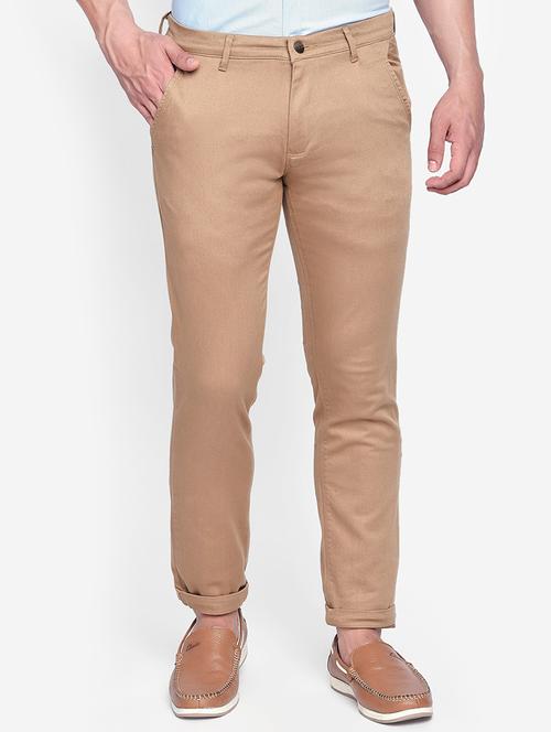 beige solid chinos - 16990963 - Very Small Image - 1