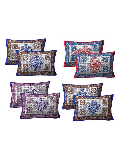 kariba 100% cotton printed pillow covers 4 sets (8 pieces)-17"x27" - 16991816 - Very Small Image - 1