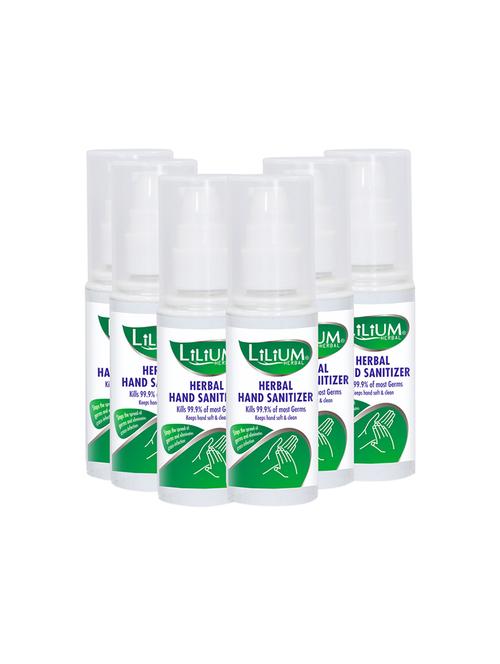 lilium herbal hand sanitizer, pump, 50ml, pack of 6 - 16992155 - Very Small Image - 1