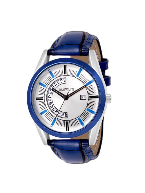 timesmith white dial blue leather analog watch for men tsc-105 - 16992276 - Very Small Image - 1