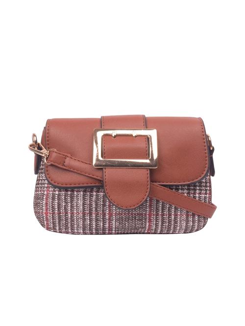 tan leatherette (pu) sling bag - 16992383 - Very Small Image - 1