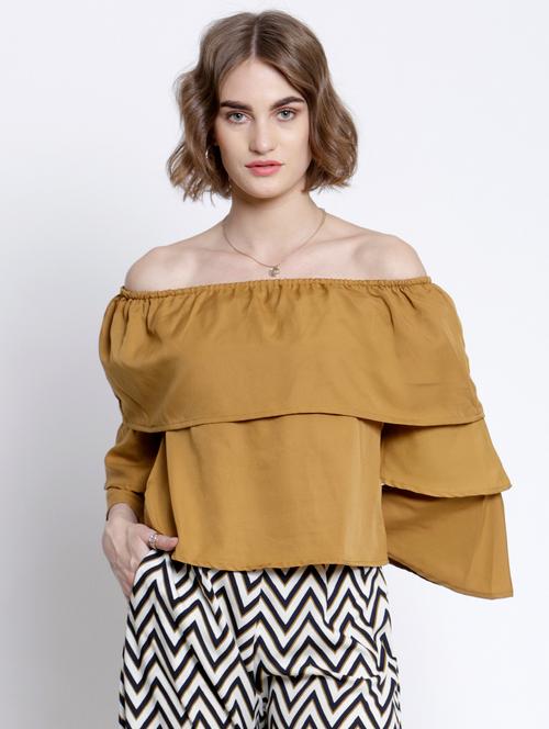 layered sleeves off shoulder top - 16992442 - Very Small Image - 1