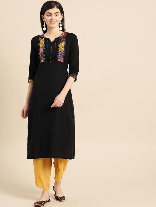 sequined yoke straight kurta - 16992648 - Very Small Image - 1