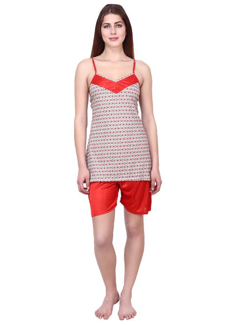 cami neck printed shorts nightwear set - 16993045 - Very Small Image - 1
