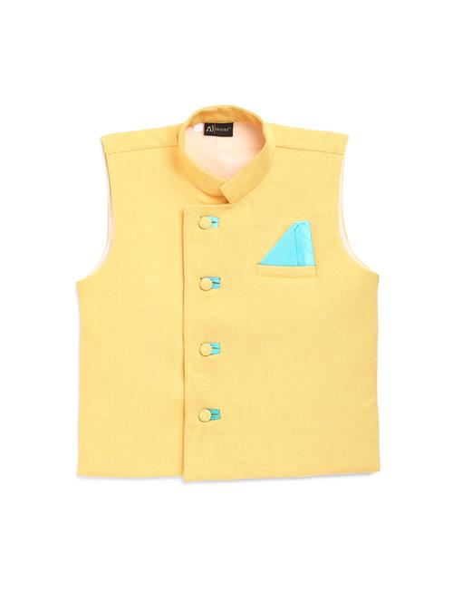 yellow jute waistcoats jackets - 16993303 - Very Small Image - 1