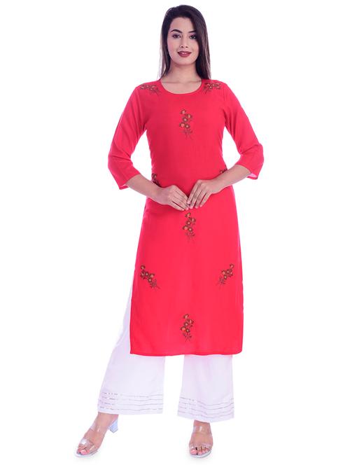embroidered straight kurta - 16993487 - Very Small Image - 1