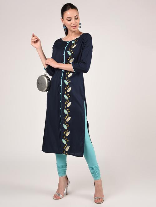 embroidered straight kurta - 16994292 - Very Small Image - 1