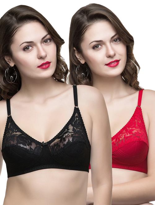 set of 2 mesh panel regular bra - 16994641 - Very Small Image - 1