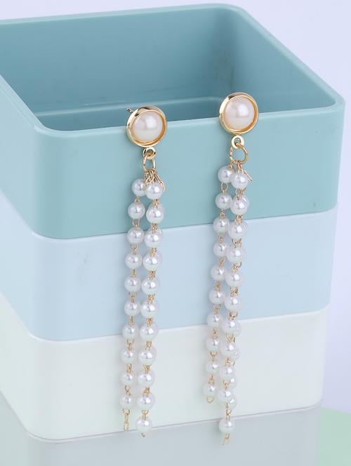 gold metal drop earring - 16995666 - Very Small Image - 1