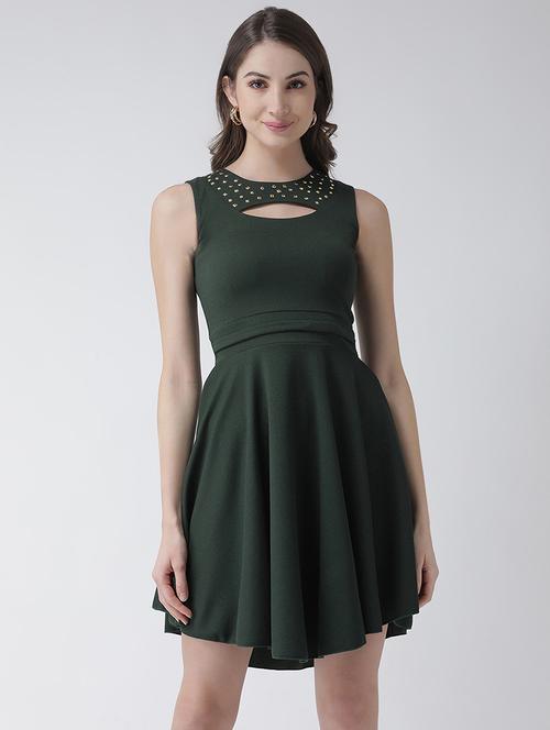 cut out detail flared dress - 16995779 - Very Small Image - 1