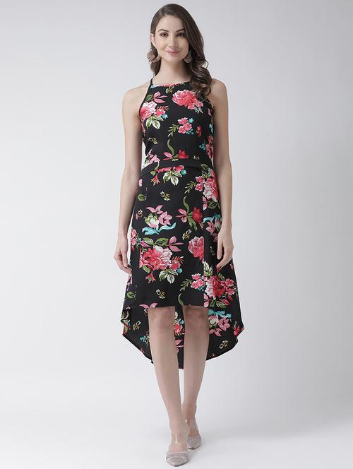 halter neck floral asymmetric dress - 16995792 - Very Small Image - 1