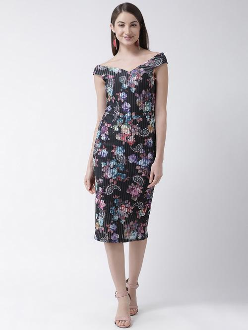 off shoulder floral bodycon dress - 16995796 - Very Small Image - 1