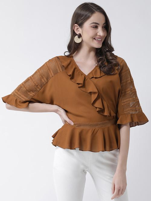 ruffle detail peplum top - 16995840 - Very Small Image - 1