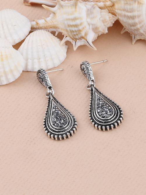 silver metal drop earring - 16996171 - Very Small Image - 1