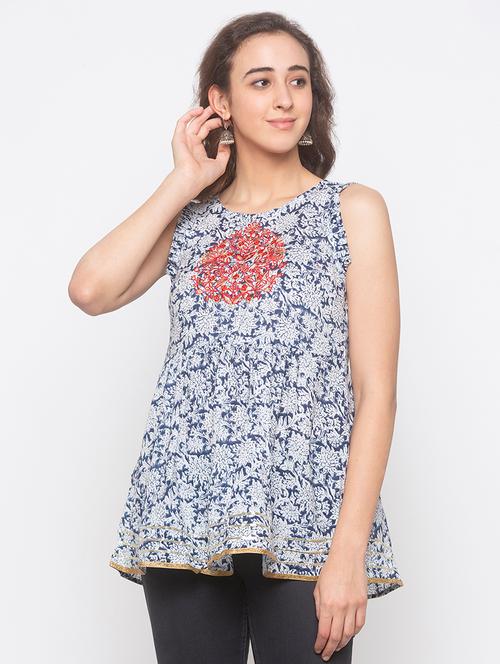 embroidered detail floral tunic - 16996655 - Very Small Image - 1