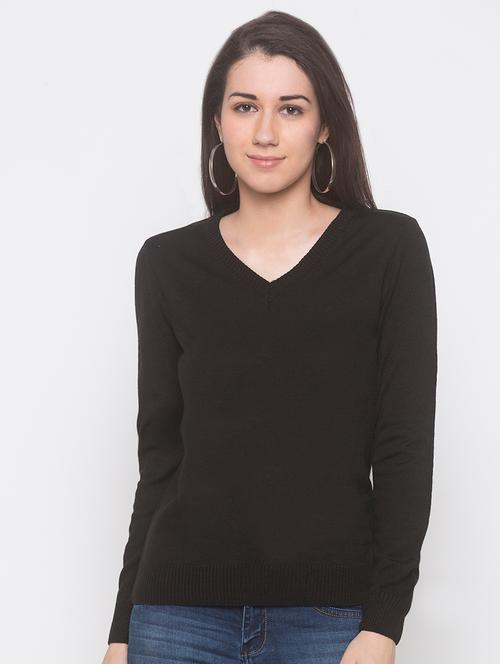 v-neck solid pullover - 16996657 - Very Small Image - 1