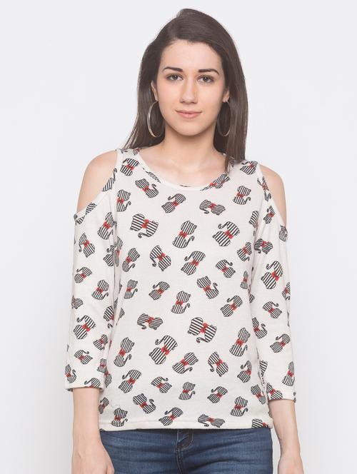 cold shoulder quirky top - 16996686 - Very Small Image - 1