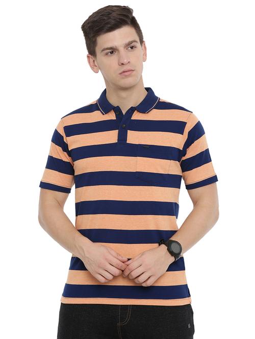 orange striped polo t-shirt - 16997636 - Very Small Image - 1