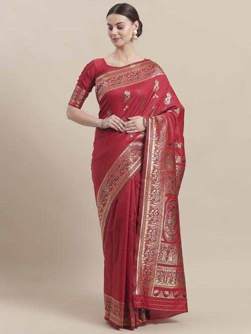 conversational banarasi saree with blouse - 16998091 - Very Small Image - 1