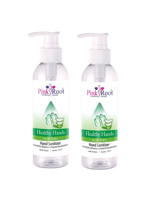 pink root aloevera sanitizer 200ml, (pack of 2) - 16998672 - Very Small Image - 1