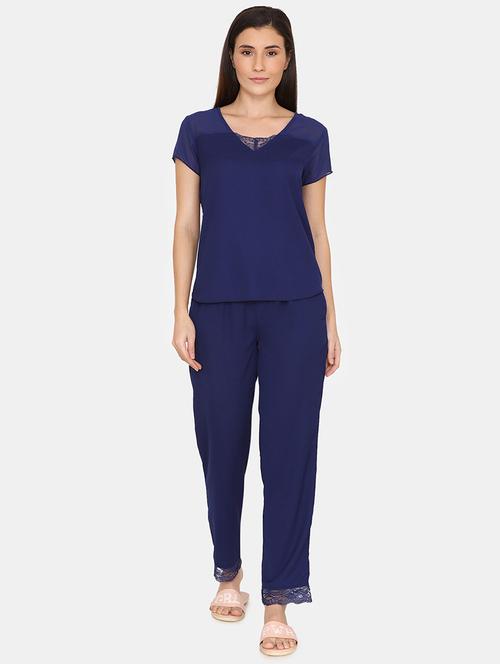 lace insert tee with pyjama set - 16998767 - Very Small Image - 1