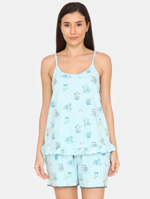 cami neck quirky top with shorts - 16998770 - Very Small Image - 1