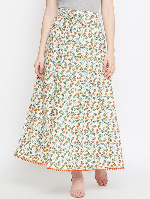 high rise floral flared skirt - 16999909 - Very Small Image - 1