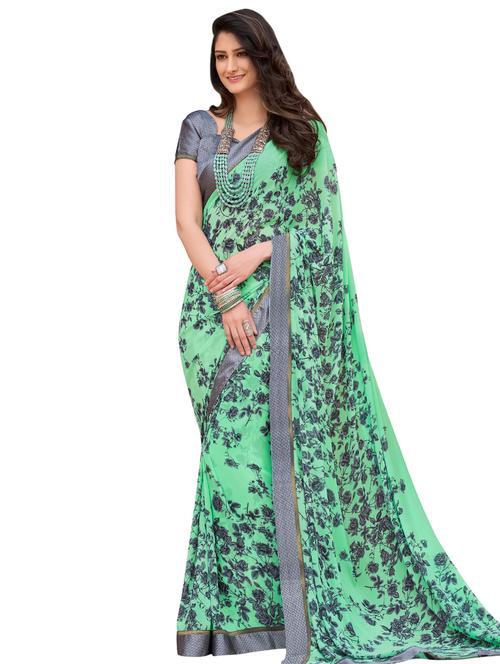 floral printed saree with blouse - 17000047 - Very Small Image - 1