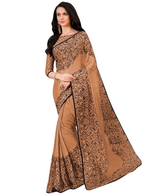floral printed saree with blouse - 17000086 - Very Small Image - 1