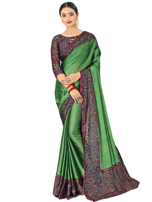 solid bordered saree with blouse - 17000090 - Very Small Image - 1