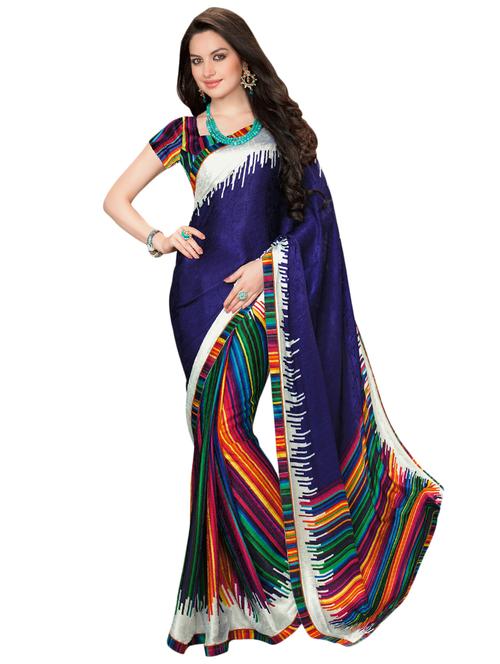 abstract printed saree with blouse - 17000136 - Very Small Image - 1