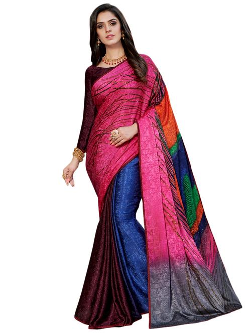 abstract printed saree with blouse - 17000148 - Very Small Image - 1