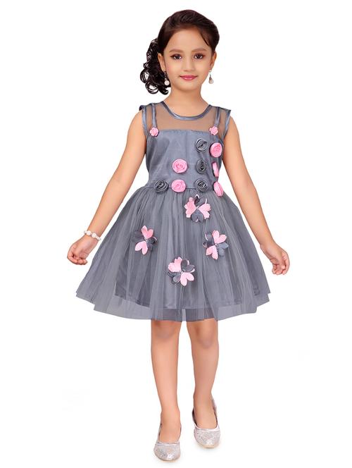 girls round neck sleeveless frock - 17000641 - Very Small Image - 1