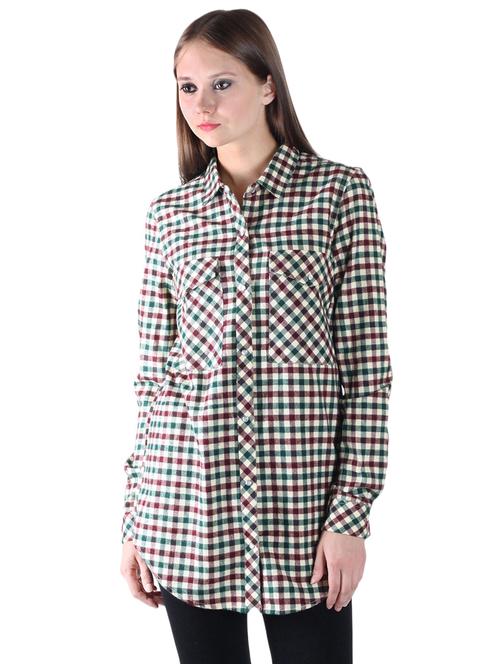 long sleeved checkered shirt - 17001200 - Very Small Image - 1