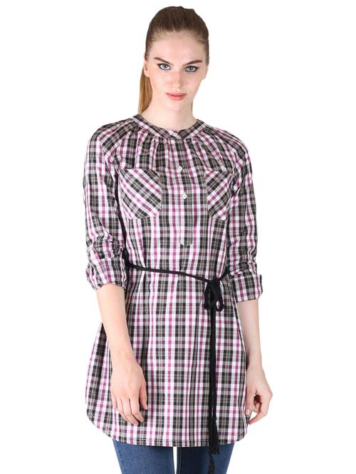 long sleeved checkered shirt - 17001216 - Very Small Image - 1