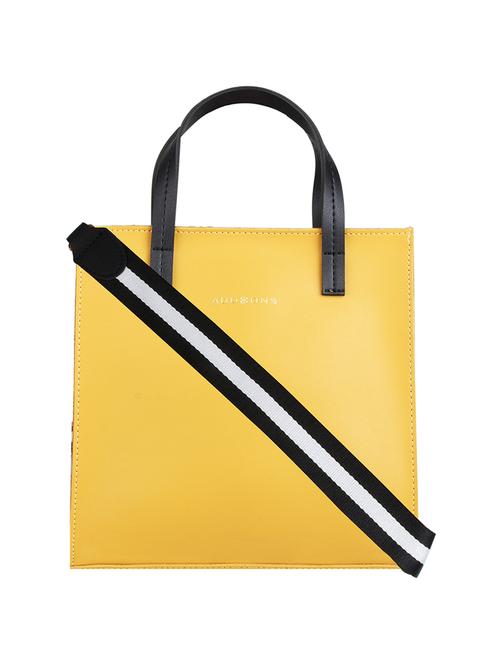 yellow leatherette (pu) regular tote - 17001251 - Very Small Image - 1