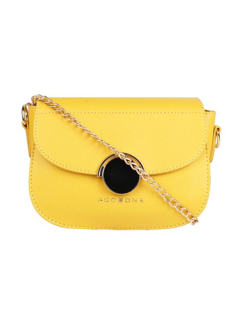 yellow leatherette (pu) sling bag - 17001261 - Very Small Image - 1