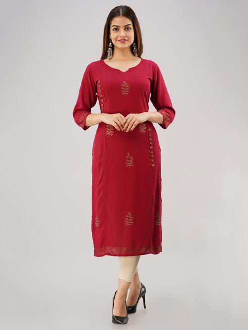 embellished straight kurta - 17001367 - Very Small Image - 1