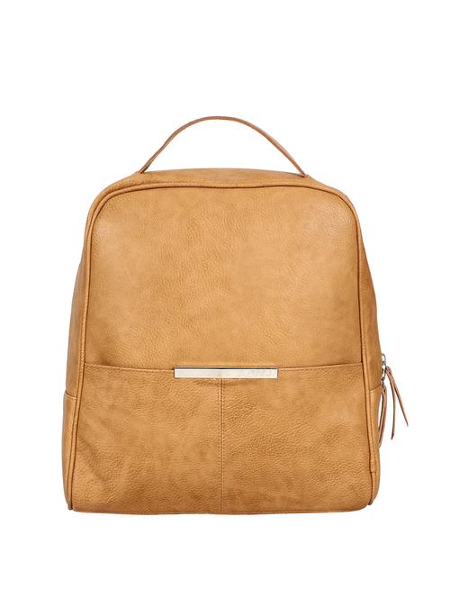 tan leatherette (pu) regular backpack - 17001691 - Very Small Image - 1