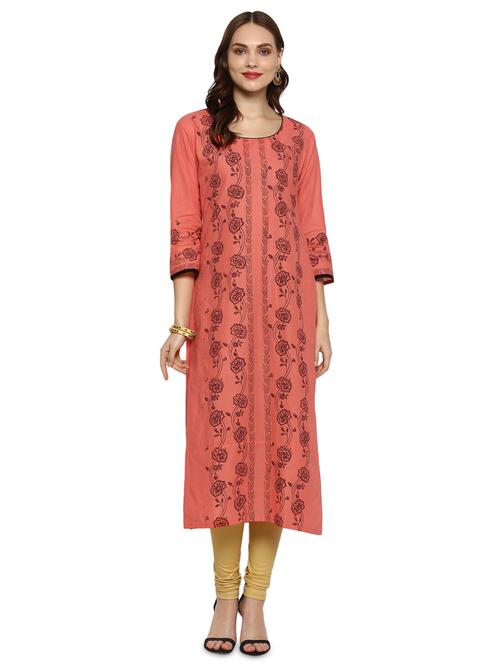 floral straight kurta - 17001776 - Very Small Image - 1
